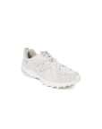 New Balance Logo Leather Low Top Lace Up Sneakers - beige