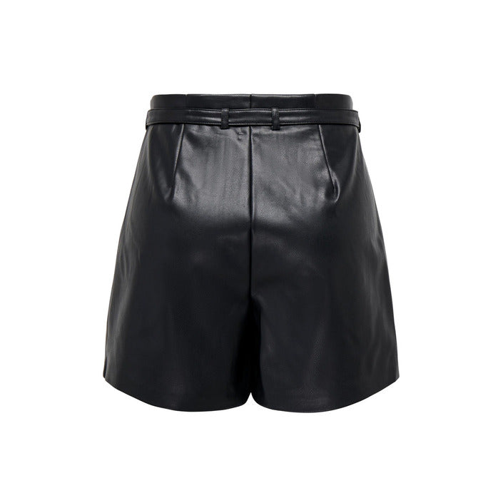 Only Leather-Look Black Shorts