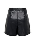 Only Leather-Look Black Shorts