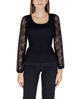 Morgan De Toi Black Lace Long Sleeve Top