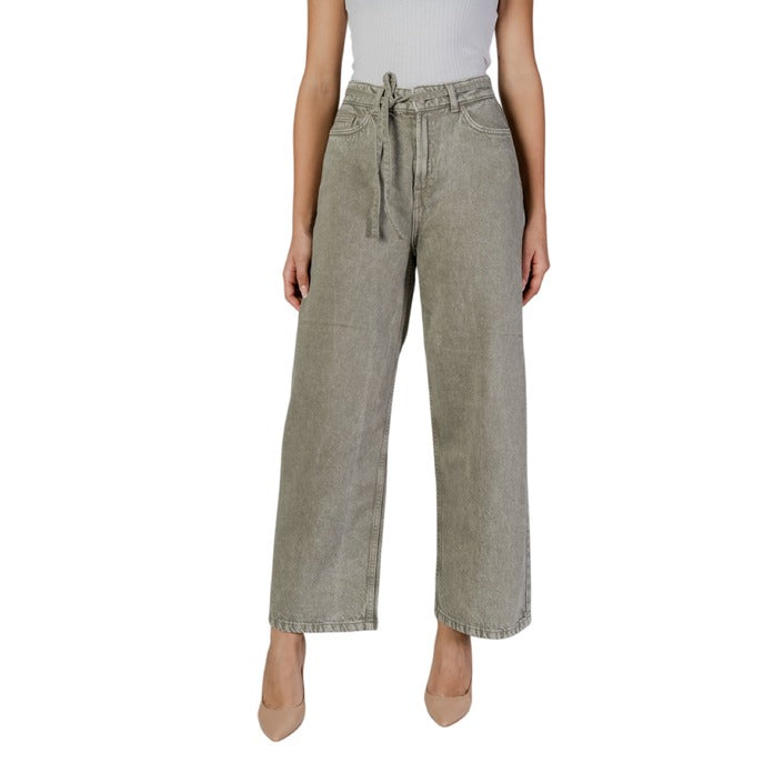 Only High Rise Wide Leg Baggy Light Grey Jeans