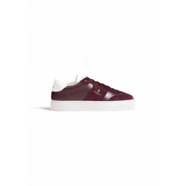 Furla Logo Leather Low-Top Sneakers - Bordeaux