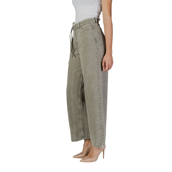 Only High Rise Wide Leg Baggy Light Grey Jeans