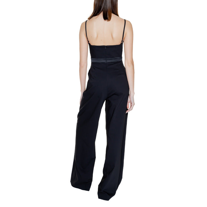 Silence All Black Sweetheart Neckline Maxi Jumpsuit - Cotton Blend