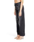 Street One Minimalist High Waist Wide Leg Washed Baggy Dark Grey Jeans