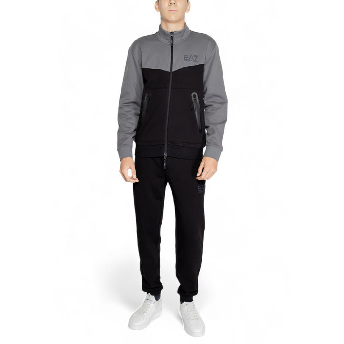 EA7 By Emporio Armani Logo Athleisure Cotton-Rich Performance Tracksuit