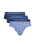 Emporio Armani Underwear Logo 100% Cotton Stretch Briefs - 3 Pack