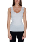 Vero Moda Minimalist Lace Trim Tank Top - white