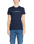 Emporio Armani Logo 100% Cotton Crewneck T-Shirt - blue