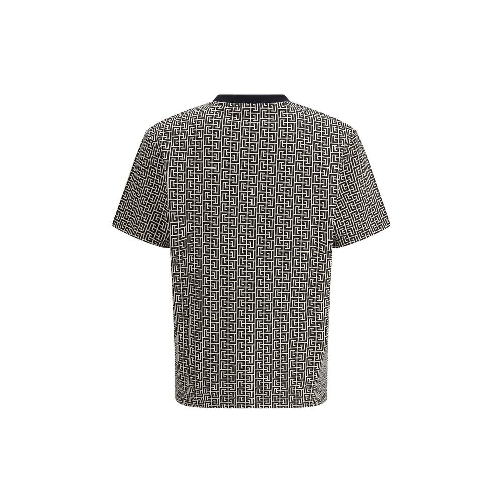 Balmain Logo Geometric Cotton T-Shirt