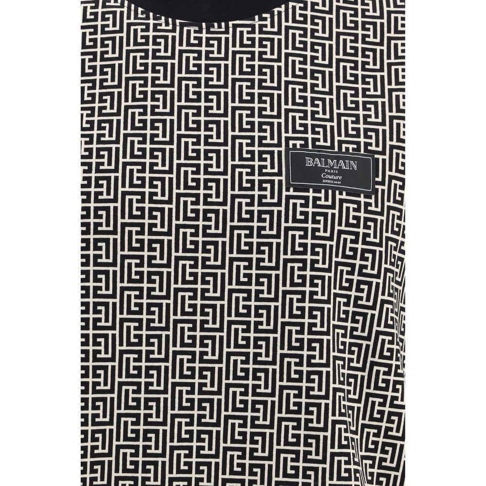 Balmain Logo Geometric Cotton T-Shirt