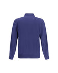 Brunello Cucinelli Blue Cashmere-Wool Long Sleeve Polo Shirt