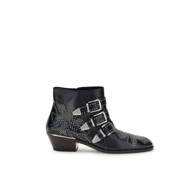 Chloé Susanna Leather Ankle Boots - Black