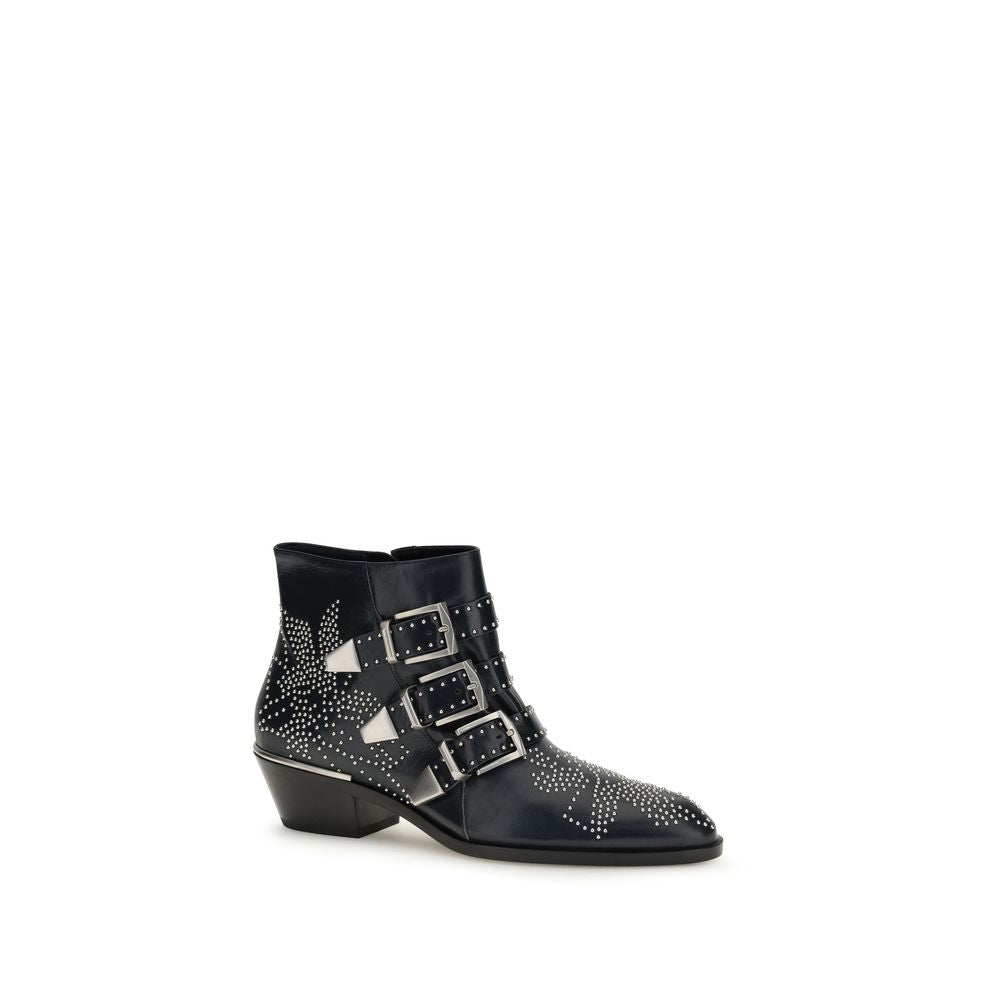 Chloé Susanna Leather Ankle Boots - Black