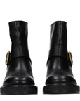 Chloé Black Leather Biker-Style Ankle Boots