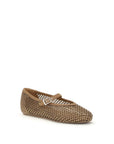 LE SILLA Gilda Crystal Embellished Mary Jane-Ballet Flats - Mocha Brown