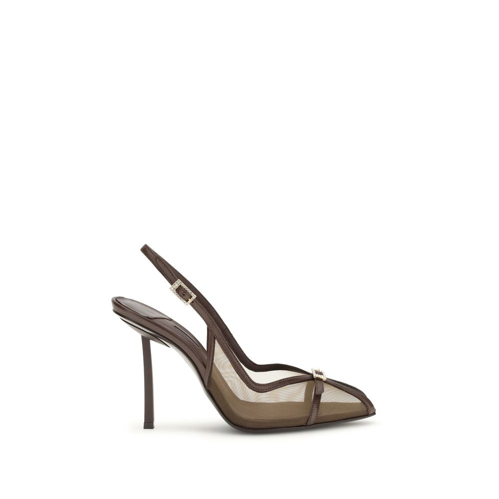 LE SILLA Vittoria Mesh Stiletto Heel Sandals - Brown