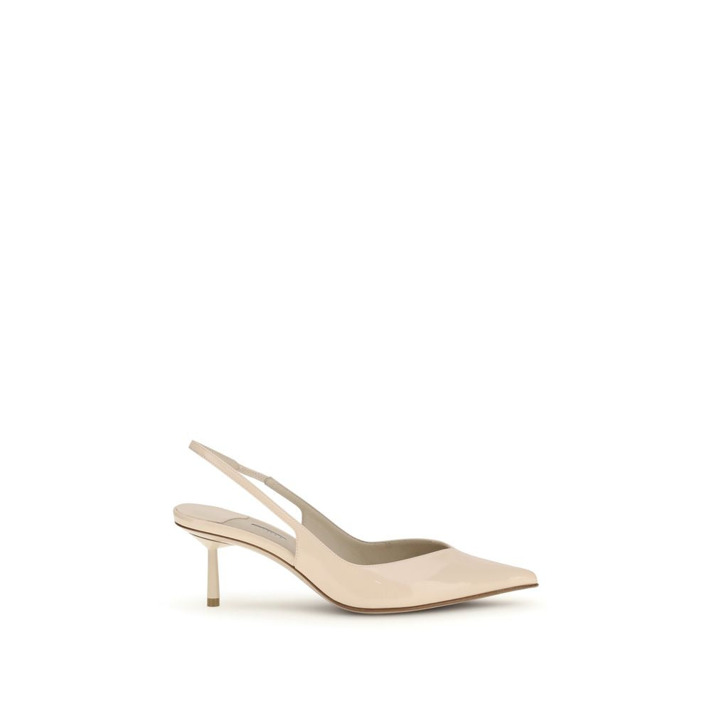 LE SILLA Vivienne Leather Mid Heel Pumps - Ivory