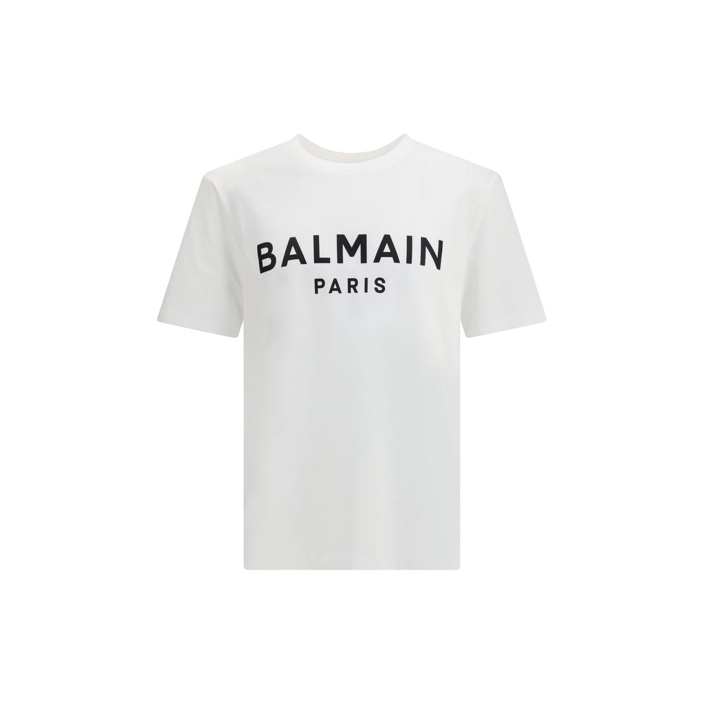 Balmain Logo White Cotton T-Shirt
