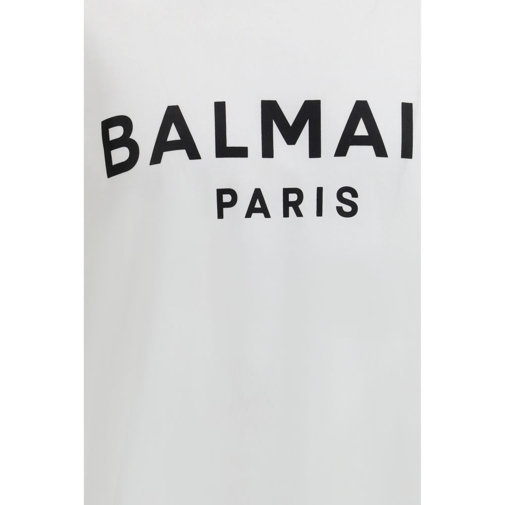 Balmain Logo White Cotton T-Shirt