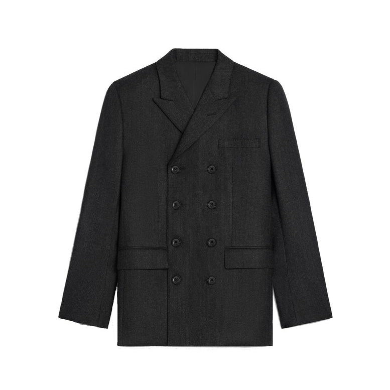 Celine Wool Short Coat - Dark Gray/Grey