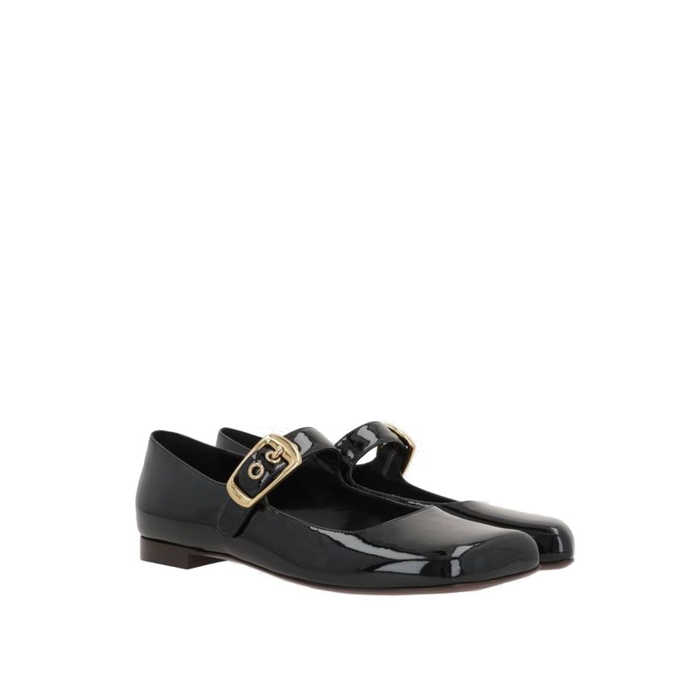 Chloé Black Leather Mary Jane Shoes