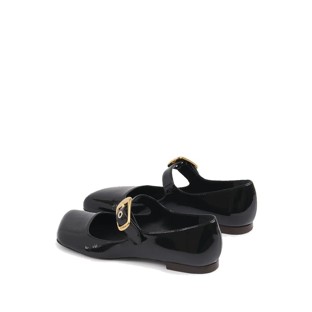 Chloé Black Leather Mary Jane Shoes