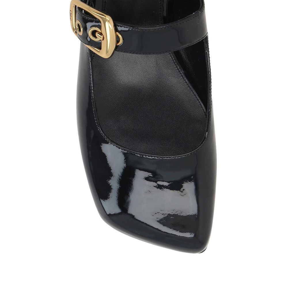 Chloé Black Leather Mary Jane Shoes