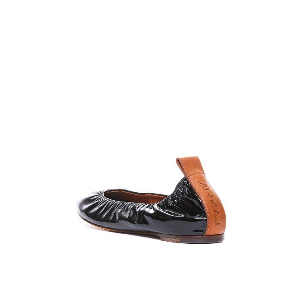 Lanvin Black Leather Ballet Flats