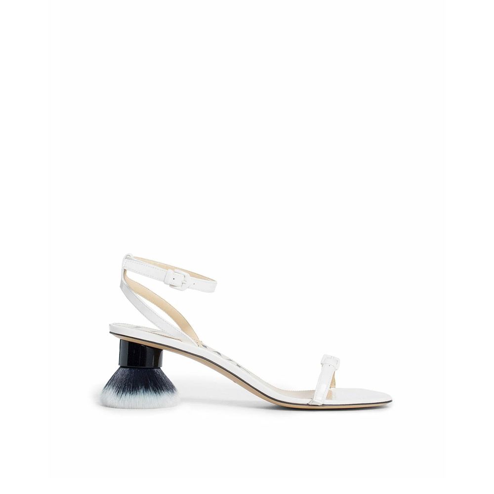 Loewe Petal Make-Up Brush Kitten Heel Sandals - White