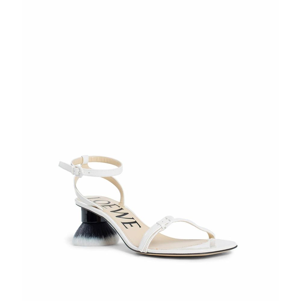 Loewe Petal Make-Up Brush Kitten Heel Sandals - White