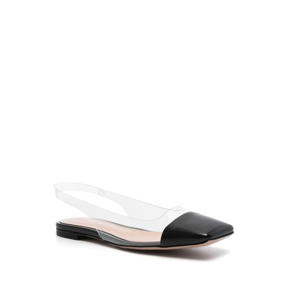 Gianvito Rossi Plexiglass Slingback Ballet Flats - Black