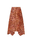 Stella McCartney Leopard Print Silk Asymmetric Midi Skirt