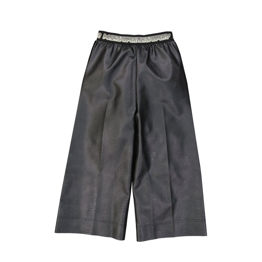 Stella McCartney Vegan Leather Wide Leg Pants - Black