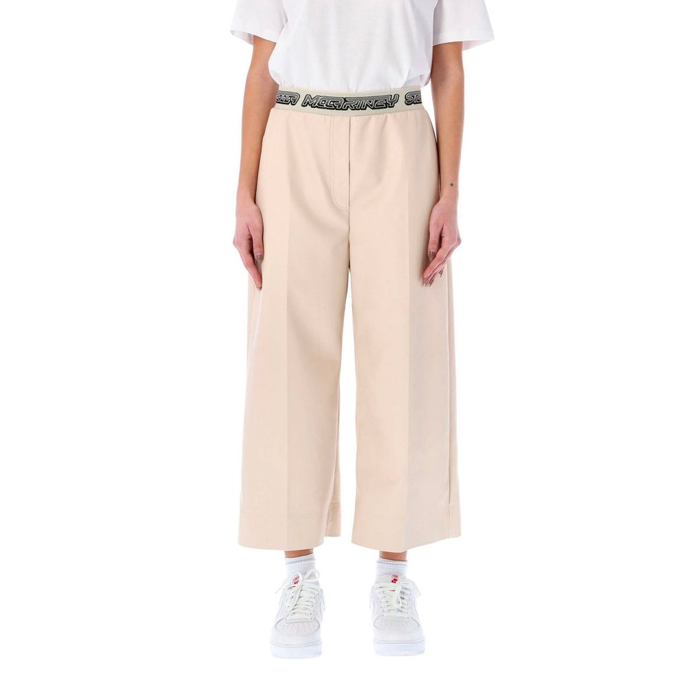 Stella McCartney Wide Leg Cropped Pants - Cream
