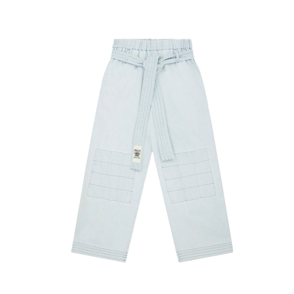 Stella McCartney Cotton Wide Leg Pants - Bleached Blue