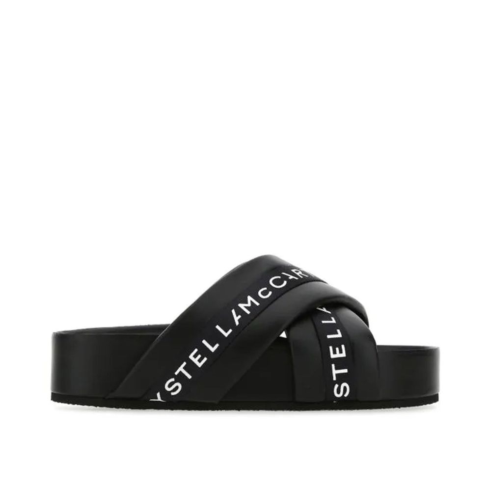 Stella McCartney Logo Criss-Cross Platform Slides