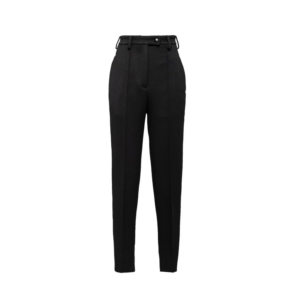 Prada High-Rise Tapered Slim Fit Pants - Black