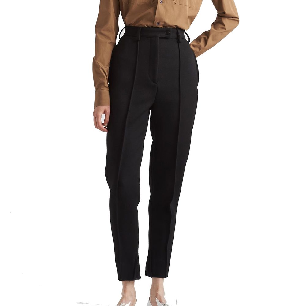 Prada High-Rise Tapered Slim Fit Pants - Black