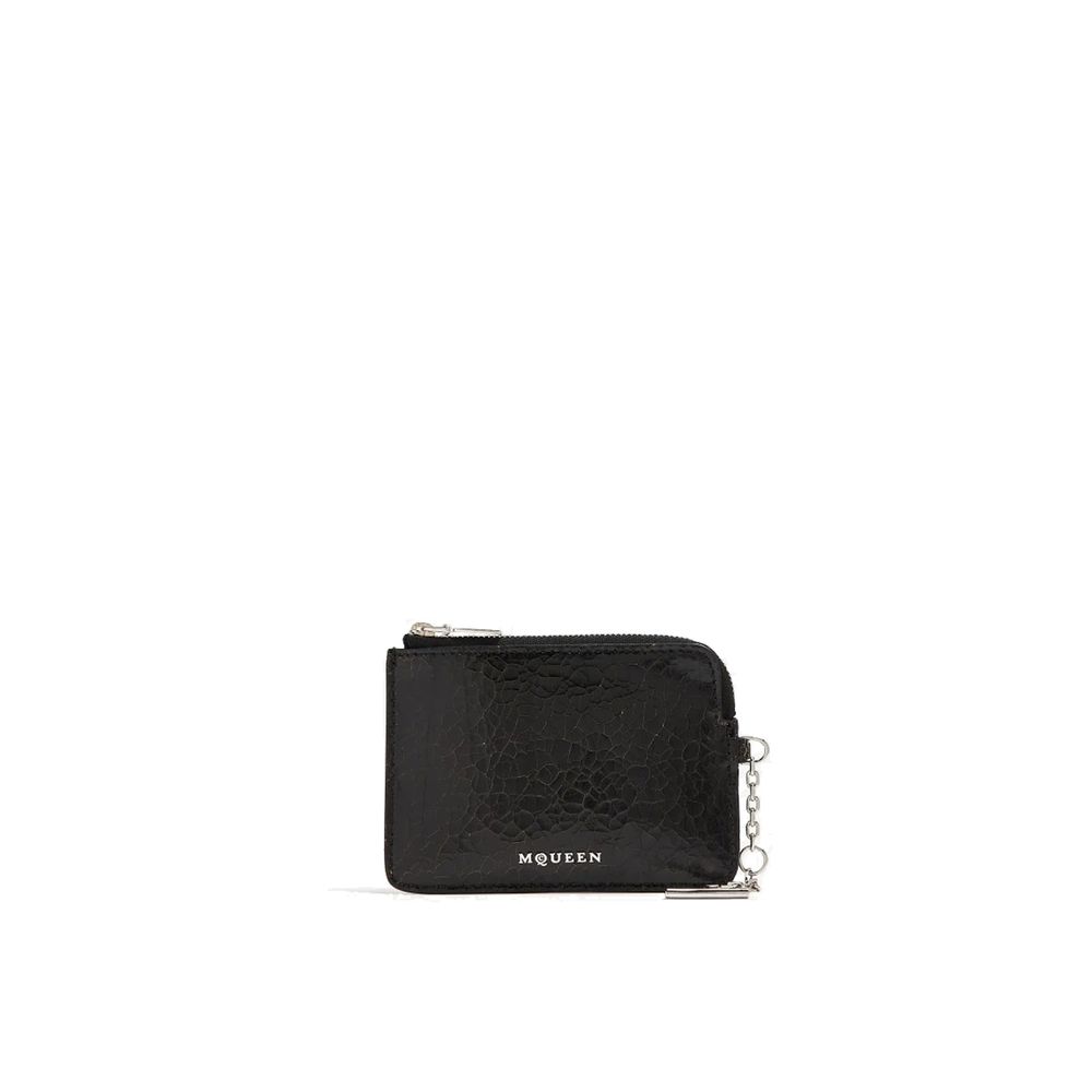 Alexander McQueen Black Leather Clutch Bag
