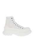 Alexander McQueen White Raffia High Top Sneakers
