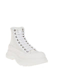 Alexander McQueen White Raffia High Top Sneakers