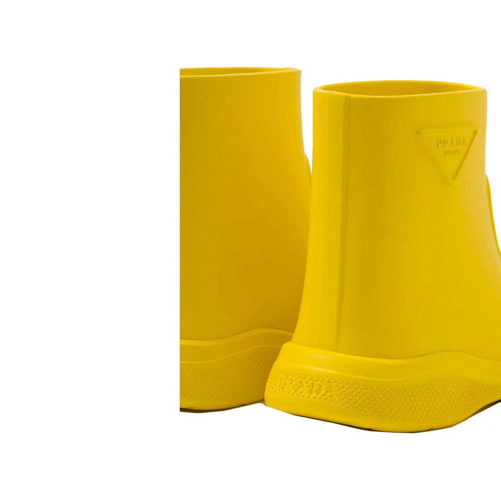 Prada Limoncello Yellow Rubber Rain Boots – Runway Door