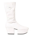 Prada Side Zip Rain Boots - White