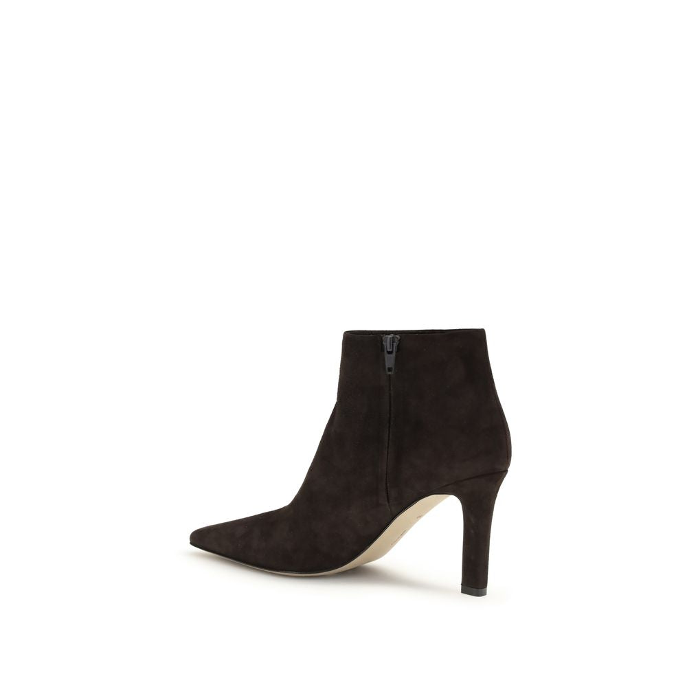 The Row Goatskin Leather Ankle Boots - Dark Chocolate