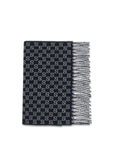 Gucci GG Monogram Wool-Cashmere Black Scarf