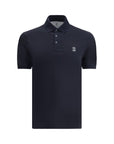 Brunello Cucinelli Deep Blue Cotton Polo Shirt