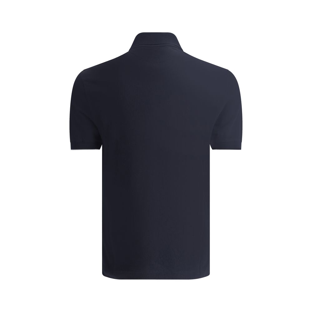 Brunello Cucinelli Deep Blue Cotton Polo Shirt
