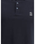 Brunello Cucinelli Deep Blue Cotton Polo Shirt