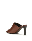 Brunello Cucinelli Brown Leather Sandal Mules